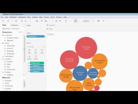 Show & Hide feature using Parameters in Tableau