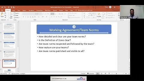Working Agreement - from Adapting Agile to Your Environment (Making Agile Work for Your Organiz...