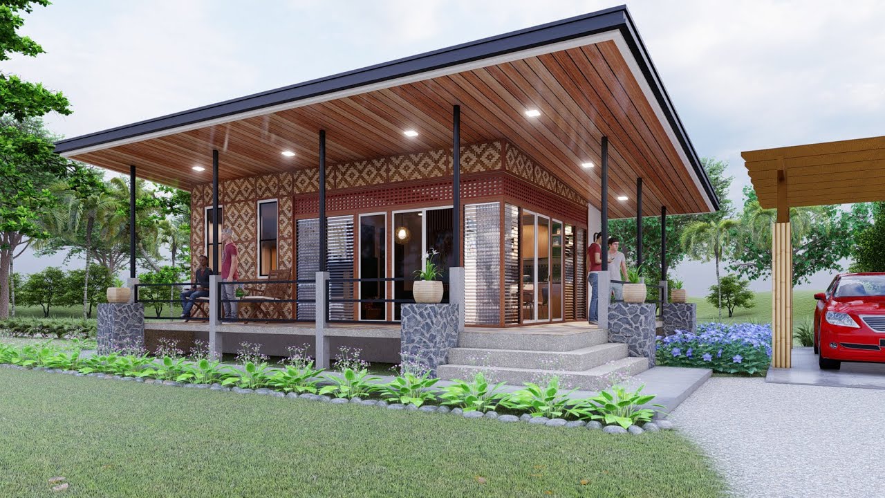 AMAKAN MODERN HOUSE DESIGN | BAHAY KUBO IDEAS | 2 BEDROOMS | 7X9M. | 63SQ.M. | NATIVE HOUSE