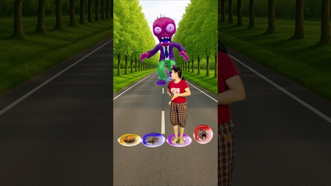 I jump on bubble ball to monster, Siren head, zombie, dinosaur 