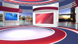 News set design High-Tech News Studio Background for Streaming