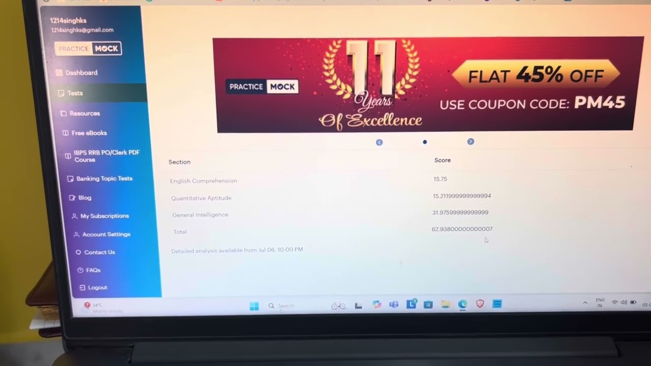 IBPS PO Prelims FREE live test on PracticeMock || 