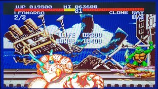 Leonardo's Special Moves(+Triceraton Boss Fight) - TMNT Tournament Fighters Sega Genesis