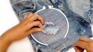 UPDATED Innovative Jeans Patch: Decorative Thread & Embroidery Technique by Downtown Tailoring 15,335 views 1 year ago 8 minutes, 20 seconds