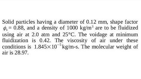Minimum fluidization velocity