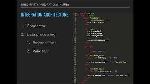 Dmitry Smirnov  Third party integrations in Ruby