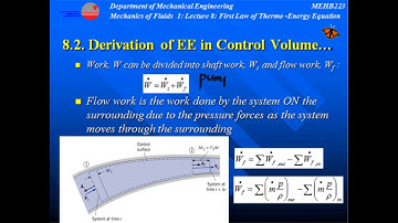 Lecture 8 Derivation of Steady Flow Energy Equation
