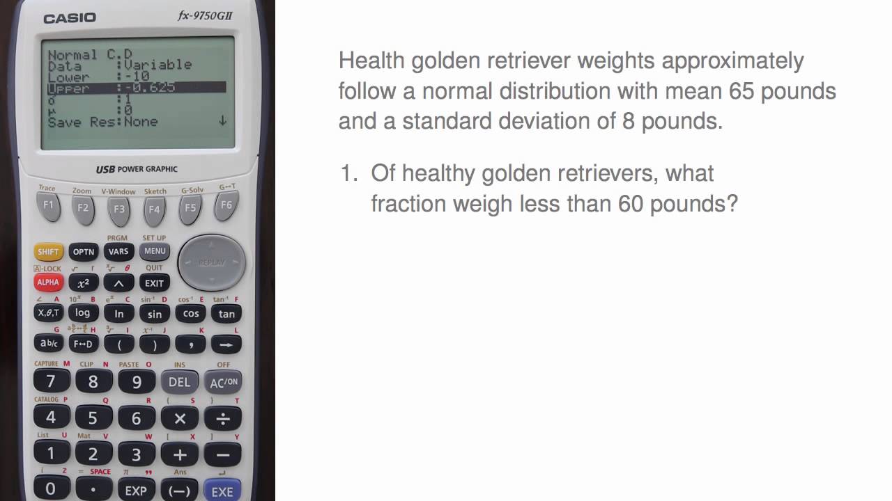 Casio fx-9750GII - Calculations for the Normal 