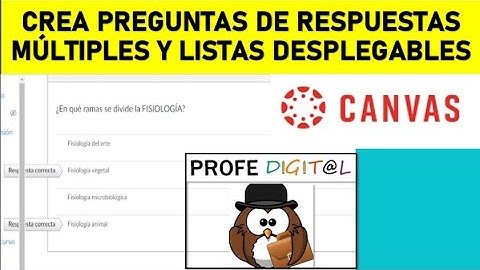 Crea preguntas de respuestas múltiples y listas desplegables múltiples en CANVAS
