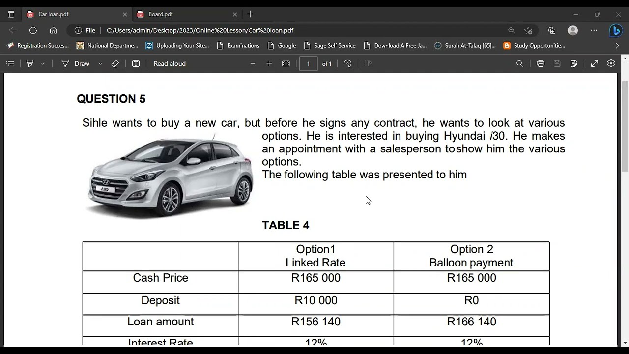 Car Loan Calculation