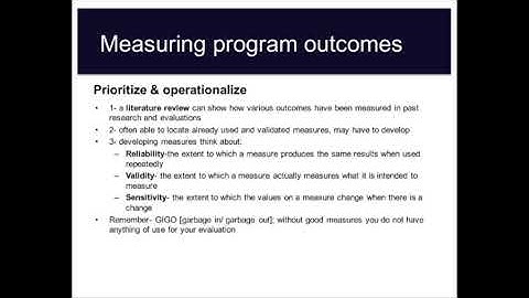 Measuring and Monitoring Program Outcomes