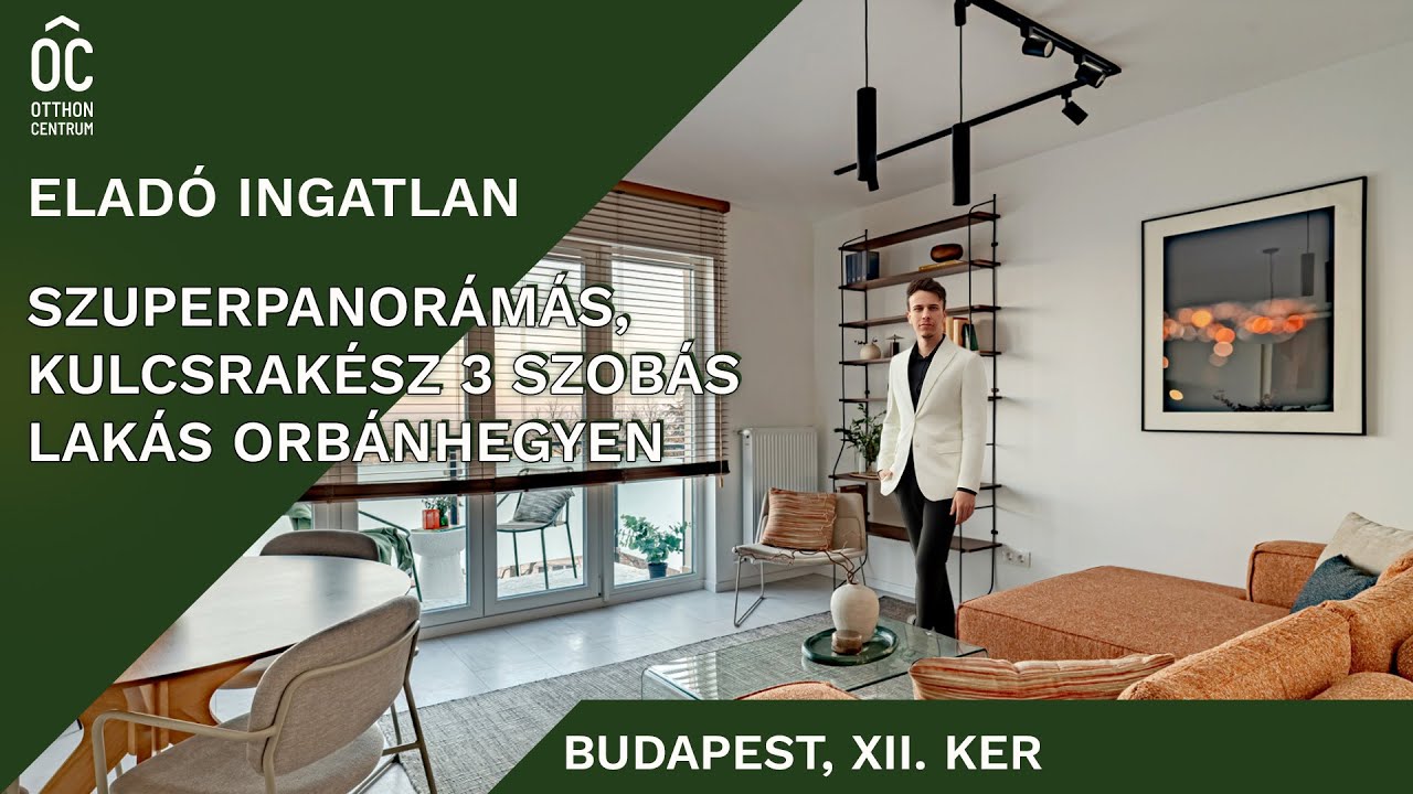 Szuperpanorámás, kulcsrakész 3 szobás lakás Orbánhegyen