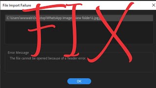 How to fix This file cannot be opened because of header error