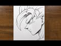 How to Draw Goku SSJ Easy | Dragon Ball Z Drawing Tutorial for Beginners