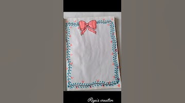 how to make border design 🎀| border design for projects #ytshorts #borderdesigns #trending #art ,