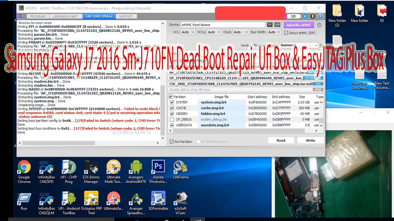 Samsung Galaxy J7 2016 Sm J710FN Dead Boot Repair Ufi Box & EasyJTAG Plus Box
