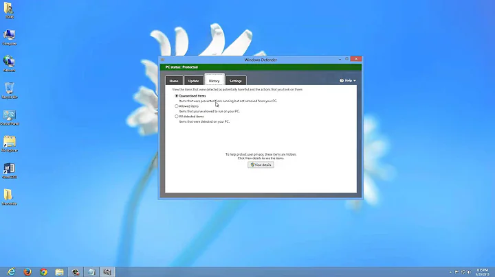 Windows 8: Windows Defender Antivirus