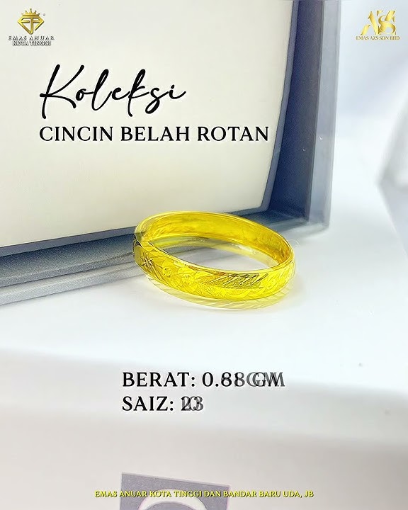 Cincin simple, tapi bukan biasa-biasa. Belah rotan — tak terlalu menonjol, tapi cukup manis di jari