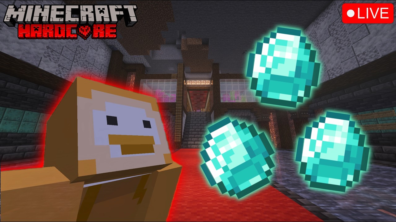Record Deepslate Diamond Mining Stream! - Hardcore Minecraft Live
