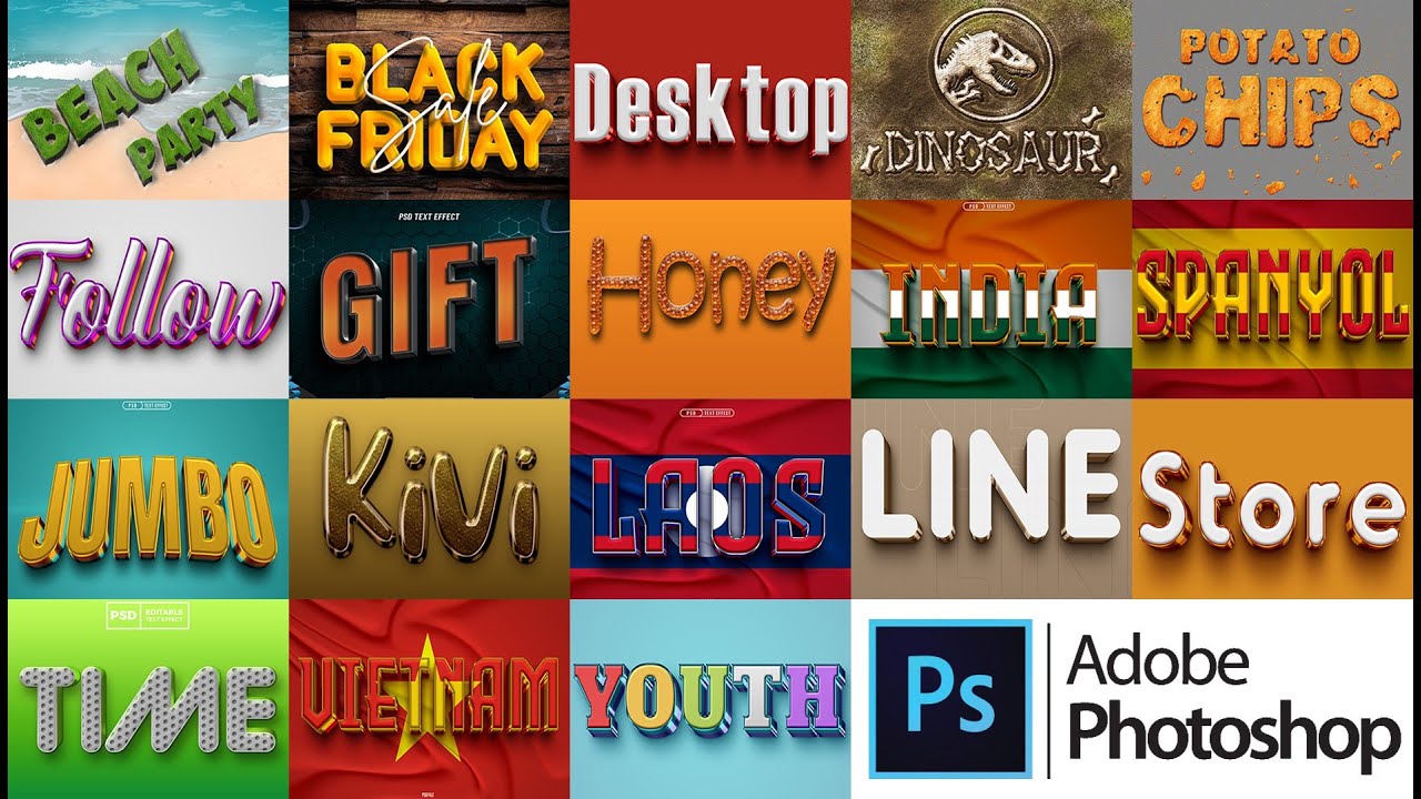 Editable 3d text effect psd file Free📍