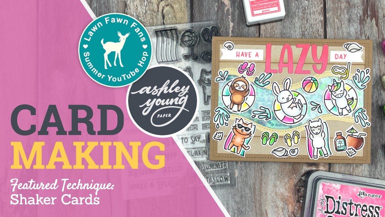 Lawn Fawn Fans Summer Hop! A Pool Party Shaker Card!