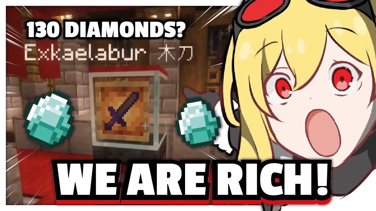 Kaela reacts to her 130 Diamonds profit from MINECRAFT AUCTION!