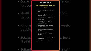 Life Lessons People Learn Too Late Net Worth