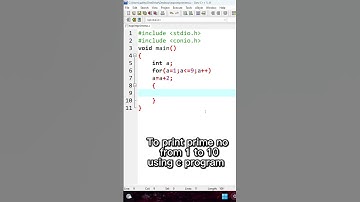 To print prime no from 1 to 10 using c programming #cprogramming #shorts #programmeraadi