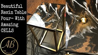 Beautiful Resin Table Pour! With Amazing CELLS!