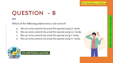 Question - 8 | Class 12th 2023 CS mid-term Paper (morning session) | Modules in Python