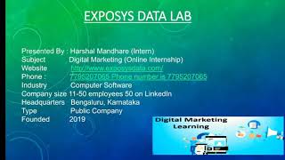 Full Digital Marketing Internship Program of Exposys Data Labs' Update