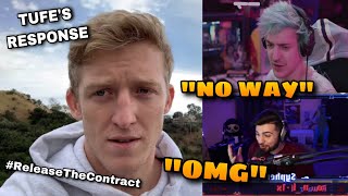 Top Streamers React To Tfue’s Response To FaZe #ReleaseTheContract & Funny moment 100% Victoy Royale