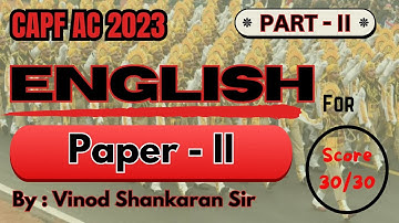 CAPF AC 2023 | PAPER II ENGLISH GRAMMAR REVISION THROUGH PYQS PART II #capf2023 #capfac2023