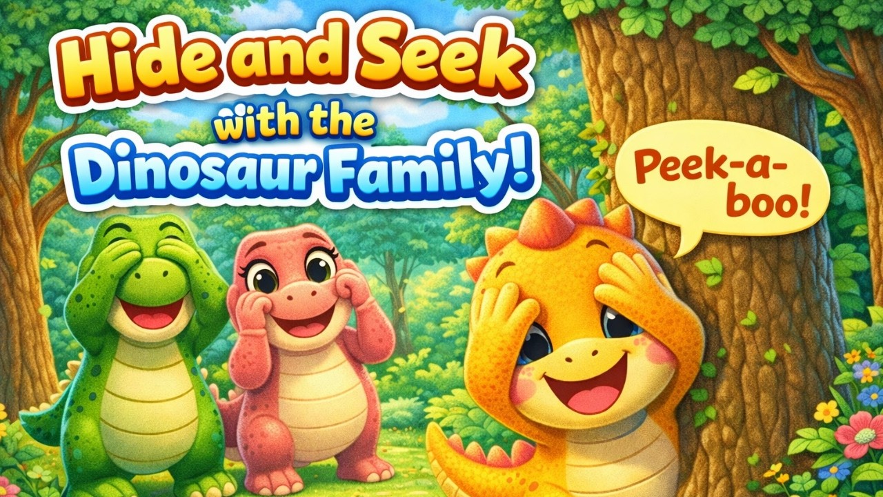Hide and Seek with the Dinosaur Family 🦖 | Fun Kids Song | Zizi Kids English