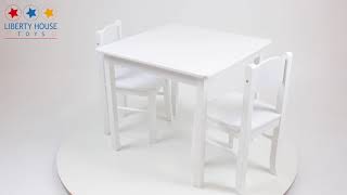 Children's White Wooden Table & Chairs