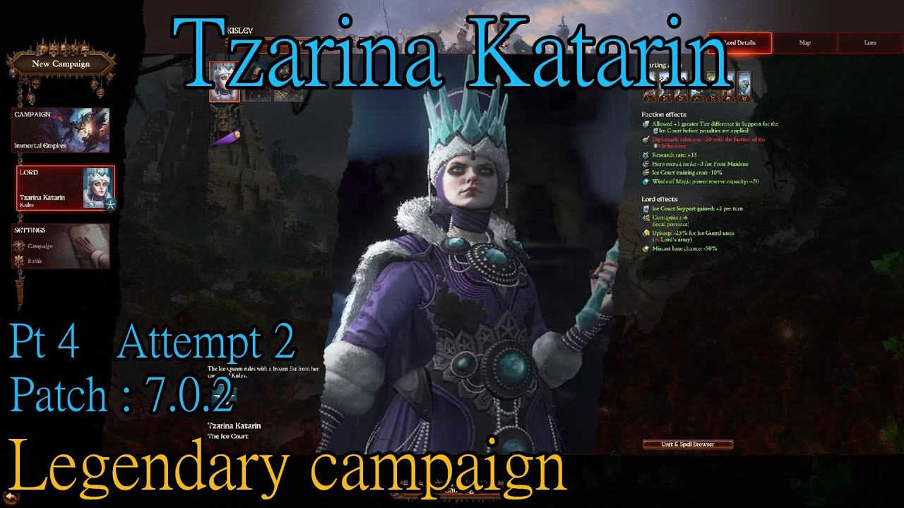 【 TW-WH3 | pt4】Tzarina Katarin legendary campaign (patch 7.0.2)(attempt 2)