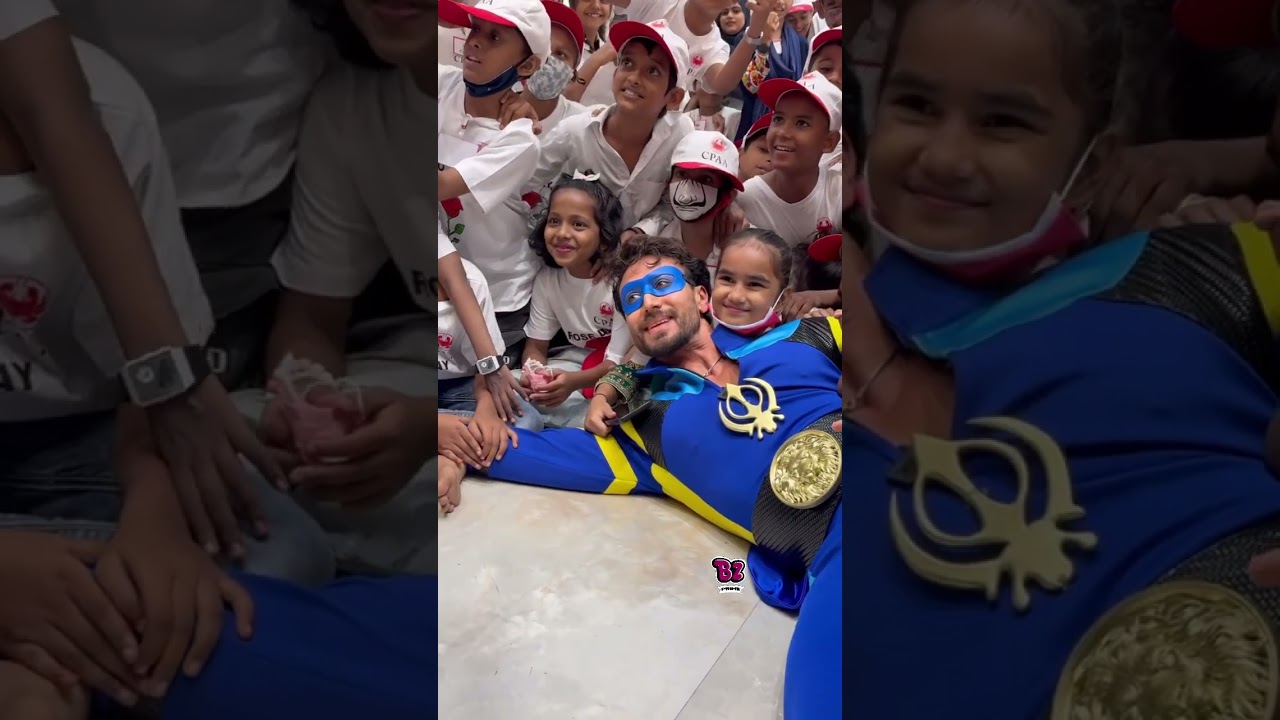 @tigerjackieshroff dressed as Flying Jatt, meets courageous kids fighting cancer in real life🥹