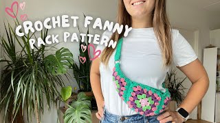 HOW TO CROCHET A FANNY PACK w/ granny squares | easy & beginner friendly tutorial | crochet hip bag