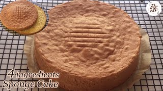 4 Ingredients Sponge Cake | How to make Easy Sponge Cake Recipe?