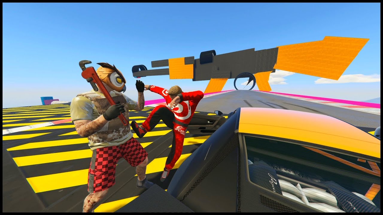 MEGA PARKOUR AK-47 A GUANTAZOS CON FARGAN / GTA V ONLINE / BYABEEL byabeel fortnite