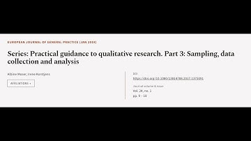 Series: Practical guidance to qualitative research. Part 3: Sampling, data collection... | RTCL.TV