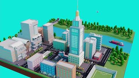 Low Poly City Animation | Cinema 4D | Redshift