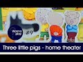 Colorful fairy tale about three little pigs 4k