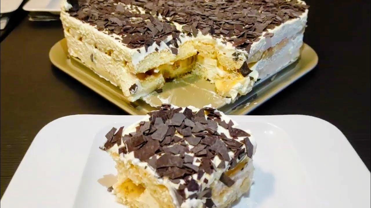 Einfache Bananen Torte, OHNE backen [No Bake] Banana Split Rezept - YouTube