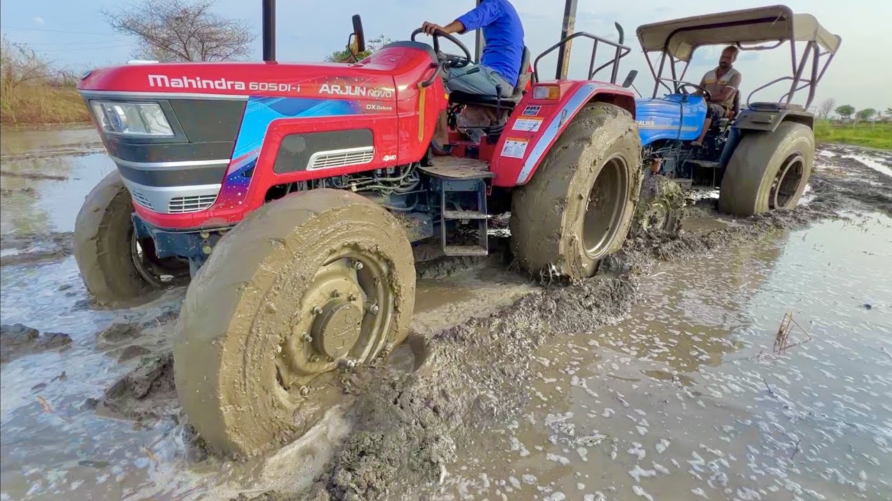 Tochan 4wd Mahindra Arjun NOVO 605 vs Sonalika 60 Rx Tractor Stuck in Mud