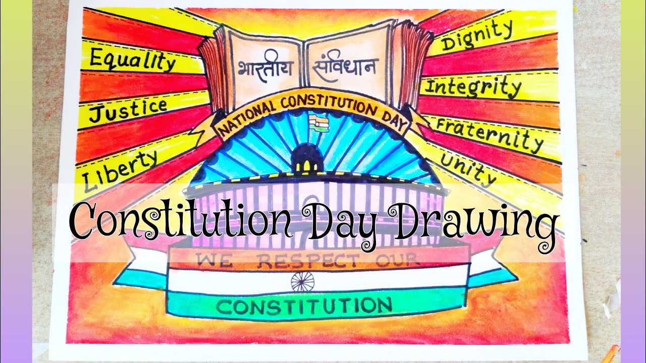 Indian Constitution Day Poster National Law Day Drawing