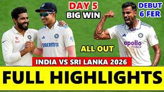 India vs Sri Lanka 1st Test Match Day 5 Full Highlights 2026