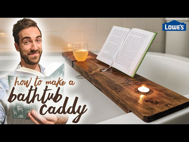 DIY Wood Stain Bath Caddy