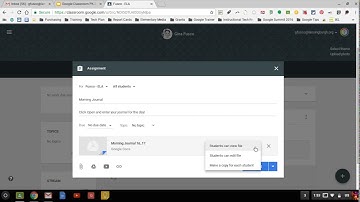 Google Classroom   create assignment with template
