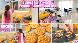 Kitchen Cleaning With Little Effort🌻3-ingredients Easy & Healthy Cookies ~ kids snack ideas